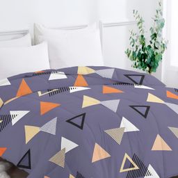 bsb home Purple & White Geometric Printed Heavy Winter 210 GSM Double Bed Comforter-14