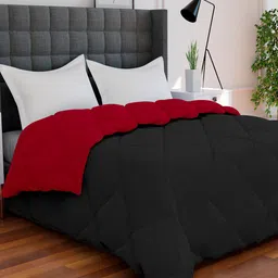 AVI Black & Red Mild Winter 250 GSM Reversible Double Bed Comforter-picture-13