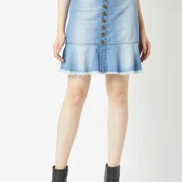 DressBerry Women Mid-Rise Pencil Denim Skirts-17