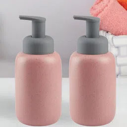 Kookee Pink & Grey 2 Pieces Abstract Ceramic Soap Dispenser-24
