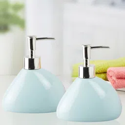 Kookee Blue 2 Pieces Abstract Ceramic Soap Dispenser-17