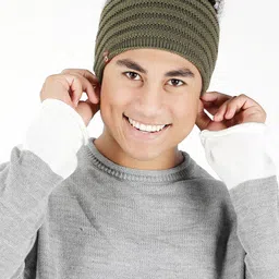 Bharatasya Men Stripes Knitted Woolen Headband Earwarmer-image-82