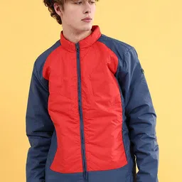 The Indian Garage Co Colourblocked Mock Collar Long Sleeves Padded Jacket-43