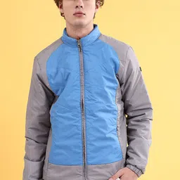 The Indian Garage Co Colourblocked Mock Collar Padded Jacket-51