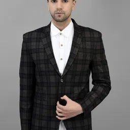 Canary London Checked Single Breasted Slim Fit Blazer-picture-44