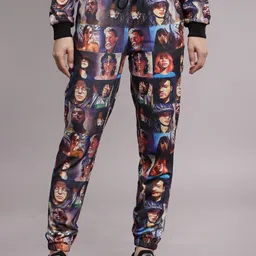 KASSUALLY Women Blue Printed Joggers-image-99