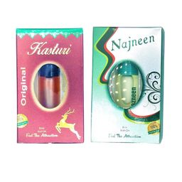 RAVIOUR LIFESTYLE Set Of 2 Original Kasturi & Najneen Alcohol Free Attar- 8 ml Each-57