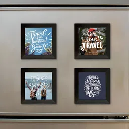 Art Street Set of 4 Black Refrigerator Magnet Photo Frames-13