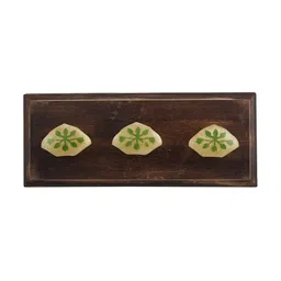 Indianshelf Brown & Green Wooden Wall Hooks Key Holder-image-43