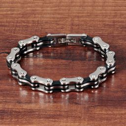 Yellow Chimes Men Silver-Toned Bicycle Chain Wraparound Bracelet-34