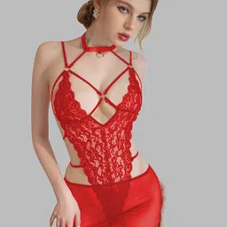 FIMBUL Self Design Shoulder Straps Net Baby Doll-picture-36
