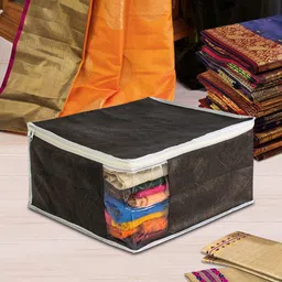 prettykrafts Pack of 6 Black Jute Saree Organizers-26