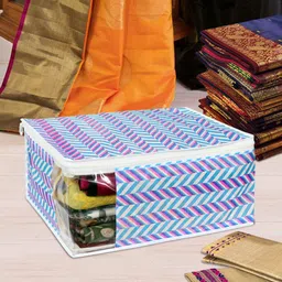 prettykrafts Pack of 9 Blue Jute Saree Organizers-image-85