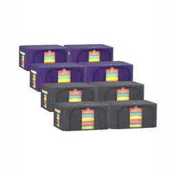 Kuber Industries Blue & Black 8 Pieces Regular Drawer Organiser-18