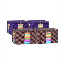 Kuber Industries Blue & Brown 4 Pieces Regular Drawer Organiser-40