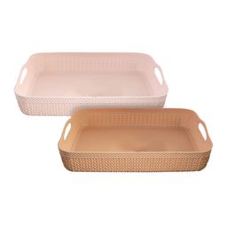 Kuber Industries Pack Of 2 Textured Basket Organiser-34
