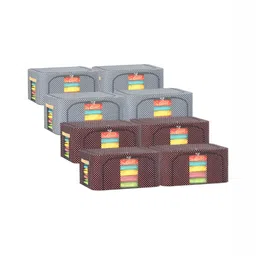 Kuber Industries Grey & Brown 8 Pieces Printed Drawer Organiser-20