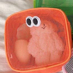 HOUSE OF QUIRK Orange-Coloured Self-Design Makeup Organiser-image-83