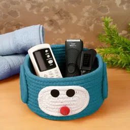 FABINALIV Blue  & White Self Design Cotton Reusable Organisers-13