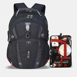 SWISS MILITARY Laptop Backpack & Free Flow Organizer-34