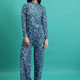 Tokyo Talkies Printed Top With Straight Leg Trousers-image-16