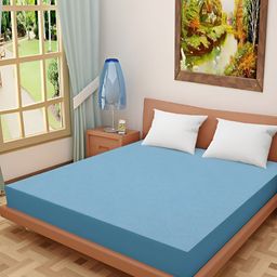 RRC Turquoise Blue Cotton Water Resistant Mattress Protector-image-59