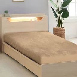 Aura Beige Terry Cotton Single Bed Water Resistant Mattress Protector-19