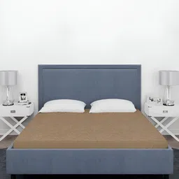 Aura Beige Terry Cotton King Size Double Bed Water Resistant Mattress Protector-image-99