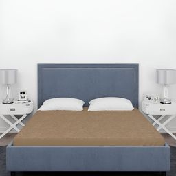 Aura Beige Terry Cotton King Size Double Bed Water Resistant Mattress Protector-image-98