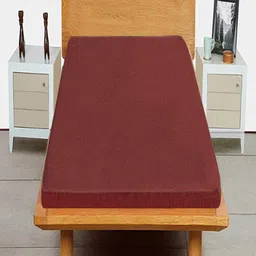 Trance Home Linen  Turquoise Maroon Solid Single Size Mattress Protector-image-31