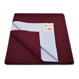 TIDY SLEEP Kids Maroon Solid Water Resistant Cotton Mattress Protector-image-29