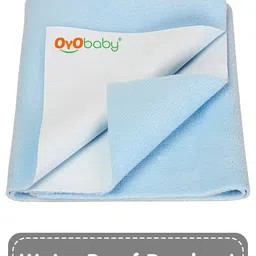 OyO Baby Infants Blue Waterproof Mattress Protector-9
