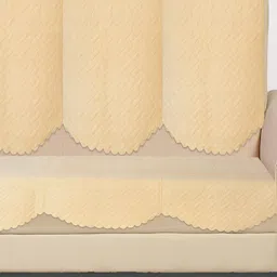 RRC Cream-Coloured 6 Pieces Solid Velvet Sofa Cover-image-71