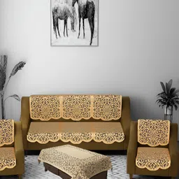 BIGGER FISH Gold-Toned 10 Pieces 5 Seater Sofa Cover-image-20