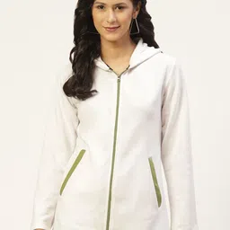 Belle Fille Women White Fleece Open Front Jacket-image-28