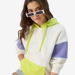 The Souled Store Colourblocked Hooded Sweatshirt-image-1