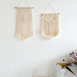 ecofynd Off White 2 Pieces Macrame Hanging Wall Decor-21