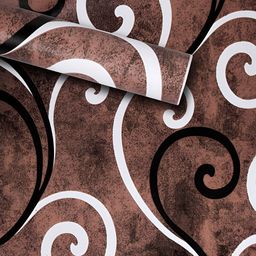 Kuber Industries Brown & & White Printed Self Adhesive Wall Sticker-95