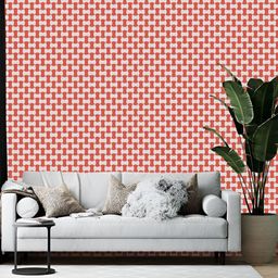 Wallpics Red & White Printed Self-Adhesive Wallpaper-4