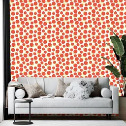 Wallpics Red & White Abstract Printed Self Adhesive Wall Sticker-14