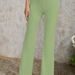 BAESD Women Relaxed Straight Leg Skinny Fit High-Rise Wrinkle Free Bootcut Trousers-picture-49