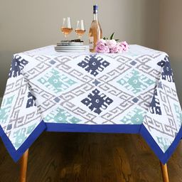 Texstylers Blue Floral Anti-Skid Cotton 6-Seater Table Cover-picture-23