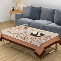 ZESTURE Mustard Floral 6-Seater Table Cover-picture-1