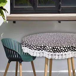 Stylista Black & White Printed Waterproof Round 2-Seater Table Cover-picture-37
