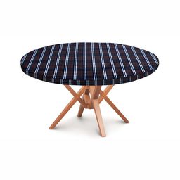 Stylista Dark Grey & White Checked Waterproof Round 4 Seater Table Cover-14
