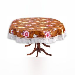 Stylista Orange & Pink Floral Waterproof Oval 2 Seater Table Cover-31