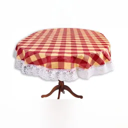 Stylista Maroon Checked Waterproof Oval 2-Seater Table Cover-image-85
