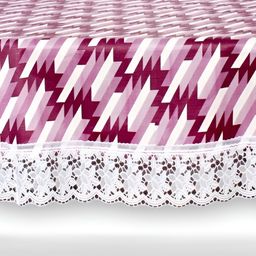 Stylista Purple & White Geometric Waterproof Oval 12-Seater Table Cover-image-43
