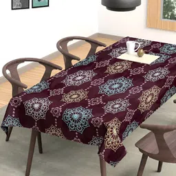 Arrabi Violet Floral Printed Rectangle 8-Seater Table Cover-28