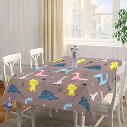 Arrabi Kids Brown & Blue Printed 8-Seater Table Cover-26